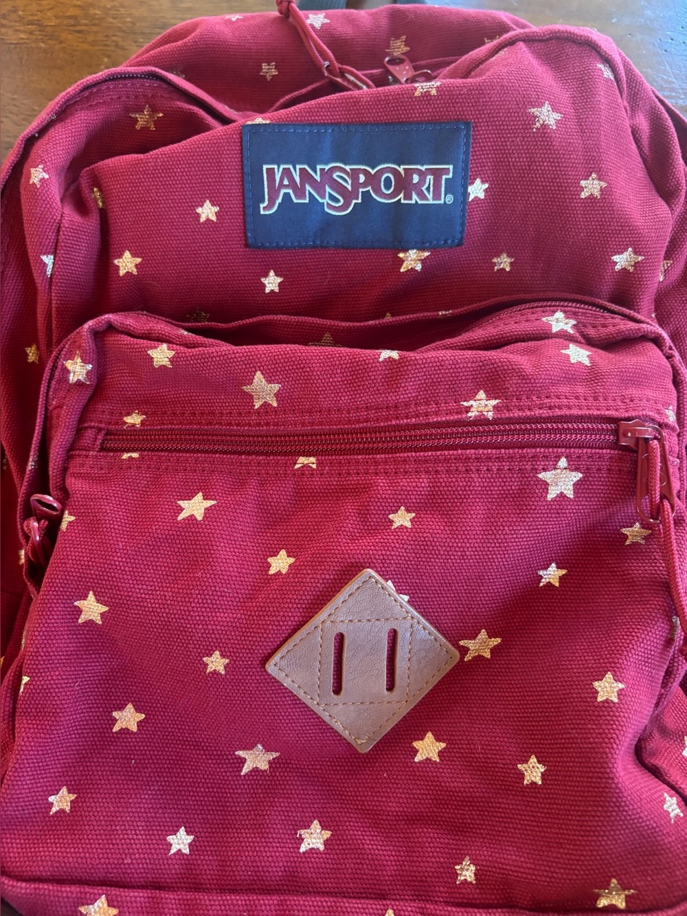JanSport City View Remix Backpack Viking Red/Golden Stars